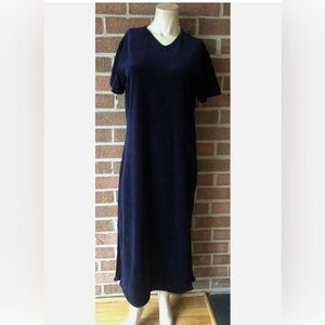 Vtg Victoria’s Secret Country Collection Navy Blue Velvet Maxi Nightgown Size S